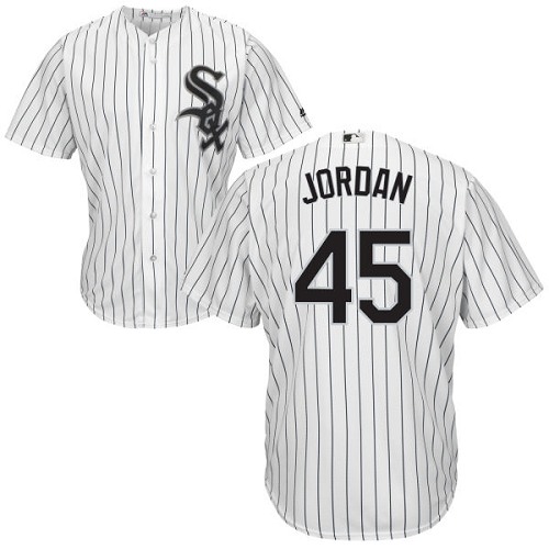 White Sox #45 Michael Jordan White(Black Strip) Home Cool Base Stitched Youth MLB Jersey - Click Image to Close